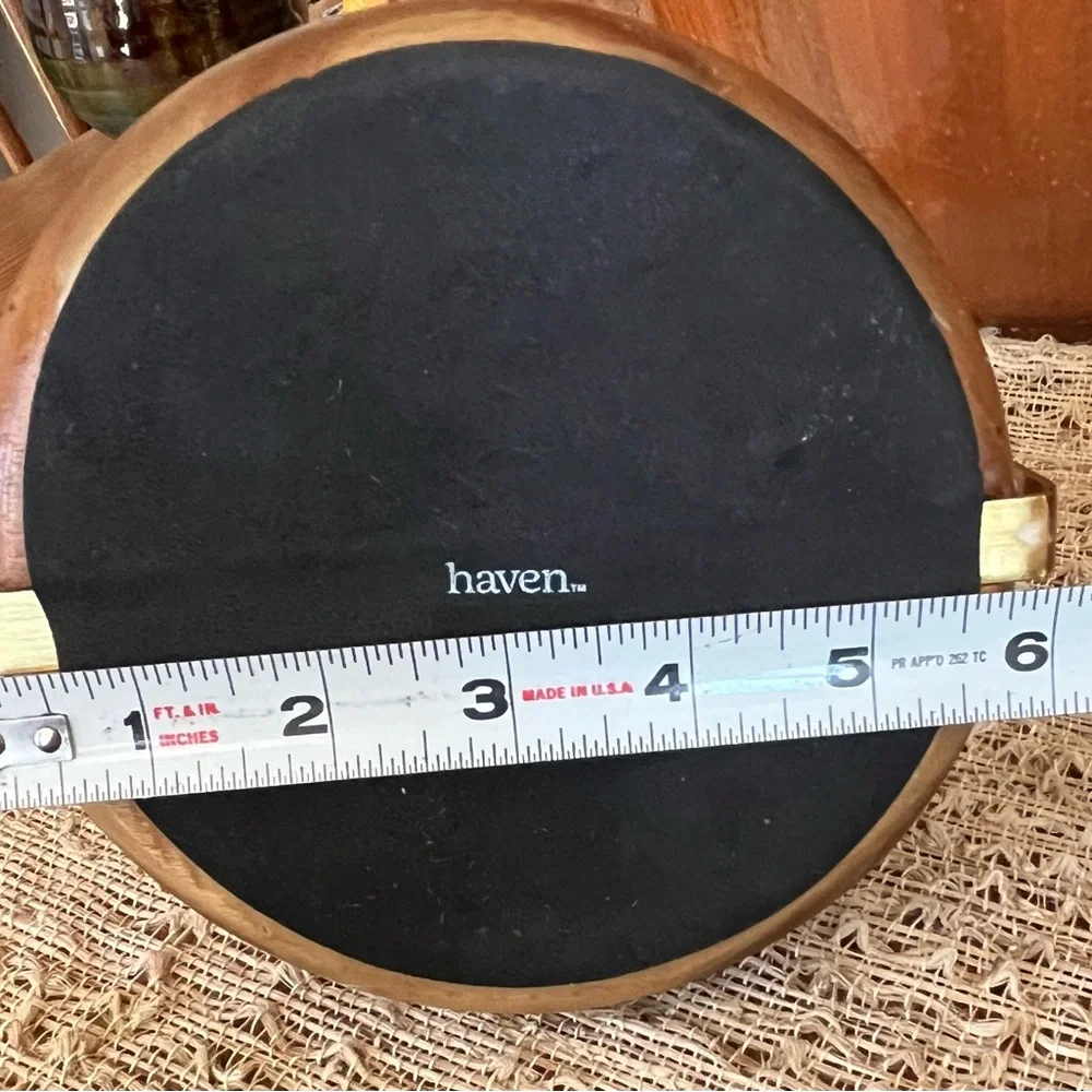 Gold and Wood Vanity 2-sided Tabletop Mirror by Haven
